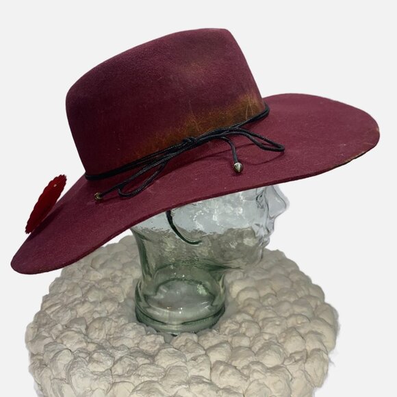 Dark Red Wool Rancher Wide Brim 57cm main image 16